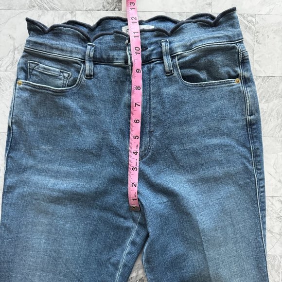 Frame Scalloped High Waist Straight Leg Starwood Jeans - Picture 2 of 5